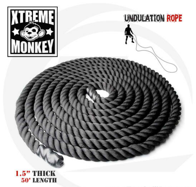 Battle Rope : Gym Rope 50’ : 1.5” d’épaisseur - Fitness Dépôt +