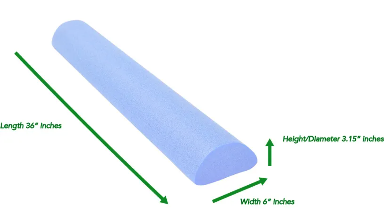 Foam roller, half tube, 36 inches