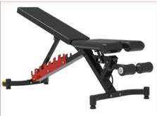 Banc de musculation noir et rouge - Fitness Dépôt +